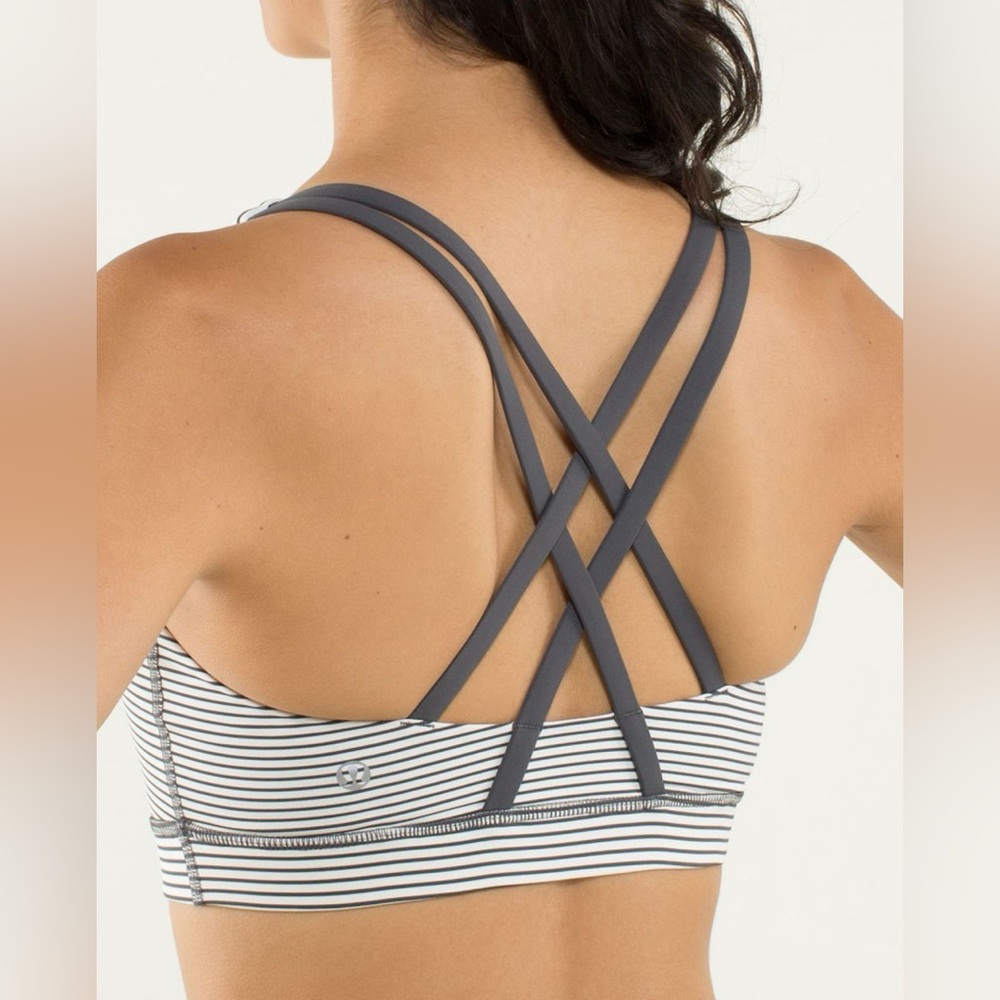 Lululemon Energy Bra Hyper Stripe Angel Wing / Soot Light